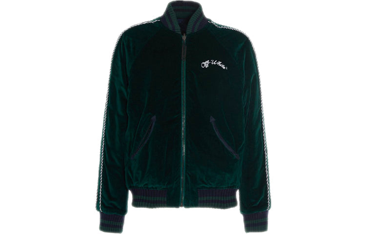 Off-White FW20 Applique Sports Jacket Men's Green OMEH016E20FAB0015701