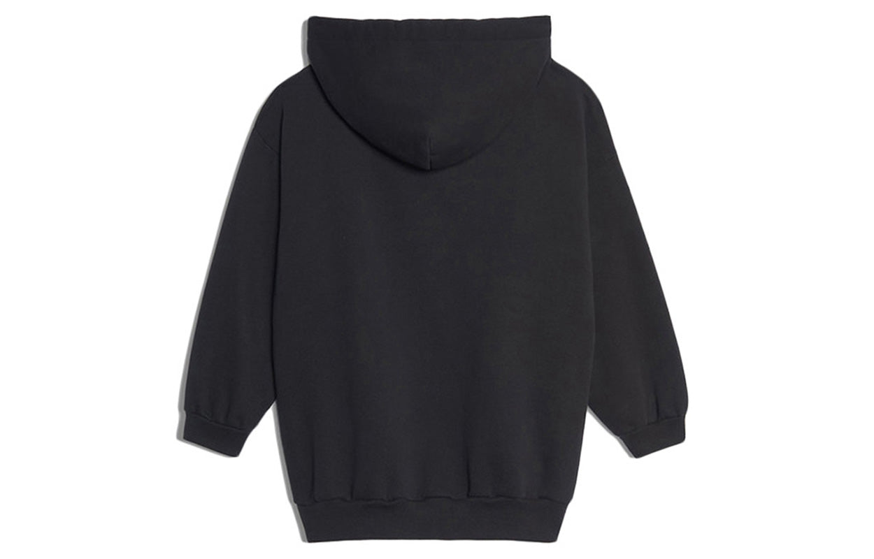 (WMNS) Balenciaga Dropped Shoulder Sleeves Alphabet Hoodie Black 570798TYK271000