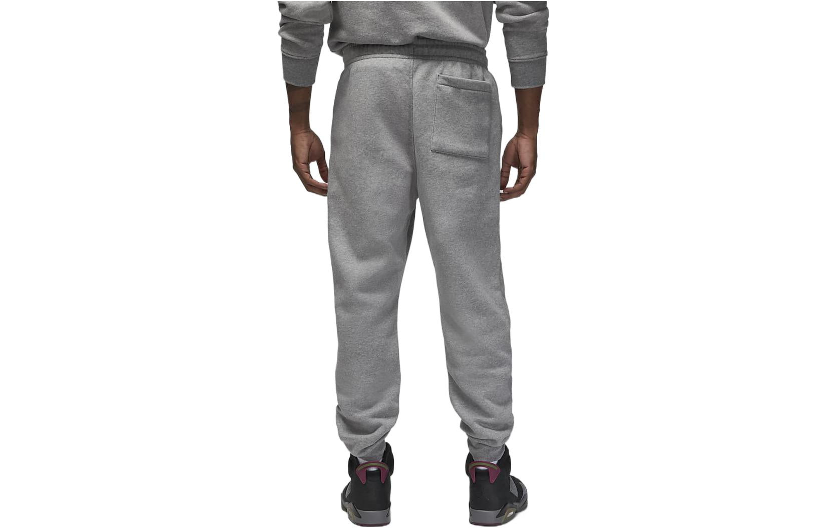 Air Jordan Solid Color Embroidered Drawstring Casual Pants/Trousers Men's Grey DQ7341-091