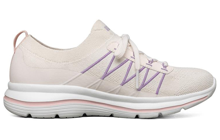 (WMNS) Skechers Go Walk Stretch Fit Running Shoes White/Pink/Purple 124386-WMLT