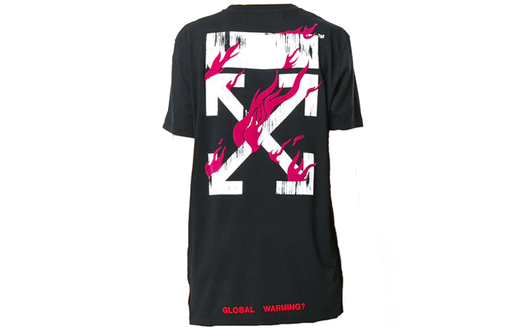 (WMNS) Off-White Flame Short Sleeve Black OWAA029E174040121088