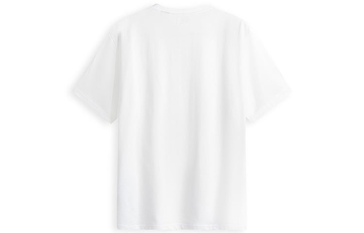 Men's Levis Minimalistic Pure Cotton Round Neck Short Sleeve White A2799-0010