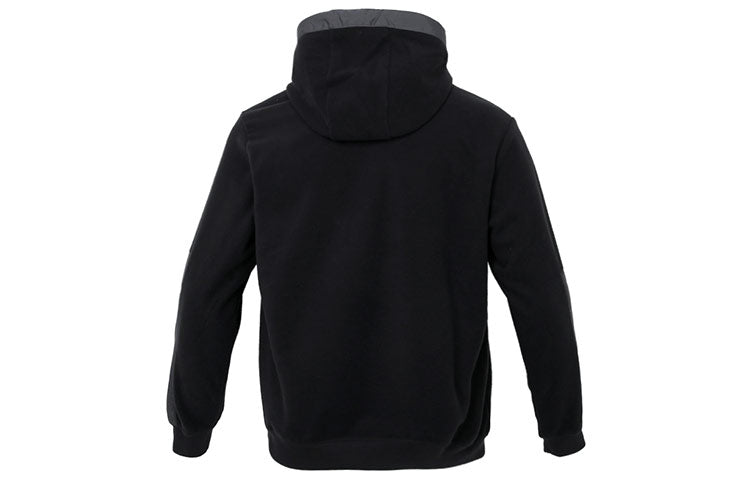 Men's adidas neo Pk Mat Mix Hd Contrast Color Stitching Hooded Pullover Functional Black H45219