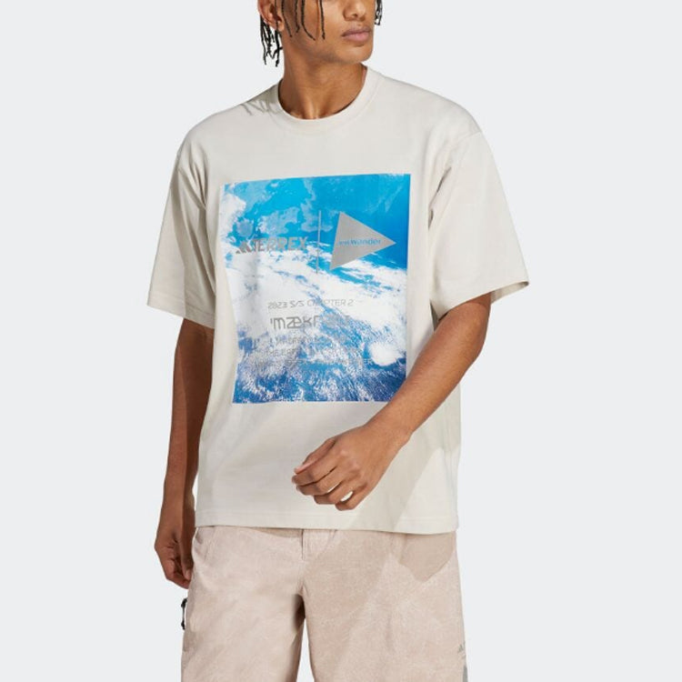 adidas TERREX x and wander Graphic T-Shirt 'Beige' HR7141