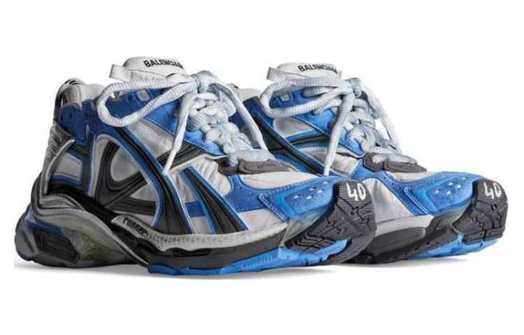 Balenciaga Runner Sneakers 'Blue and Grey Nylon and Suede Like Fabric' 772774-W3RNY4912