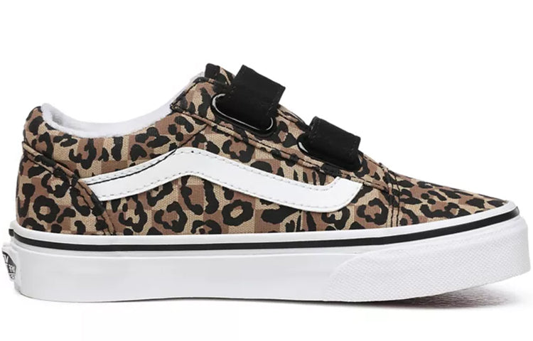 Vans Animal Checkerboard Old Skool V Kids Leopard Grain Brown VN0A4UI1WKA