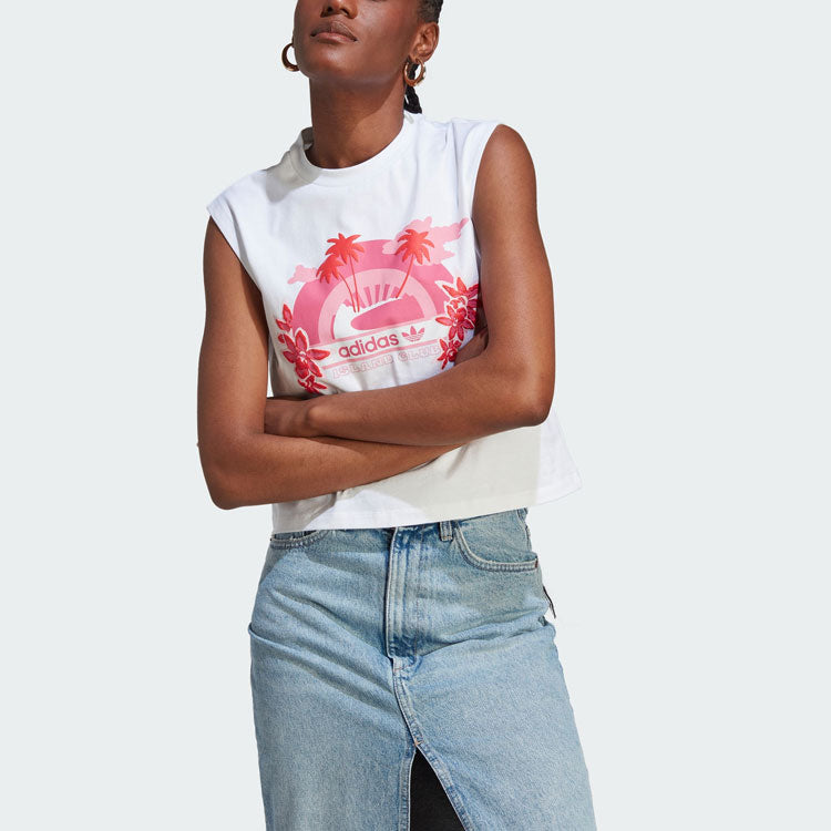 (WMNS) adidas Island Club Sleeveless Graphic Tee 'White' IT8151