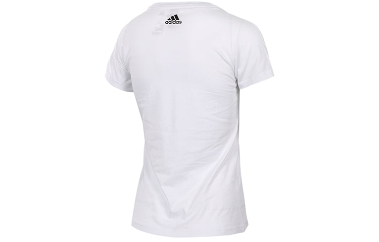 (WMNS) adidas Classic Large logo Printing Short Sleeve White S97214