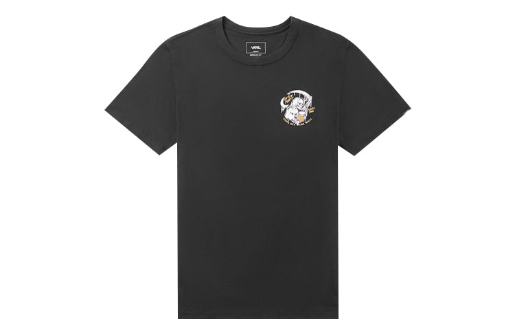 Men's Vans Skeleton Anime Printing Short Sleeve Black VN0A4MLYBLK