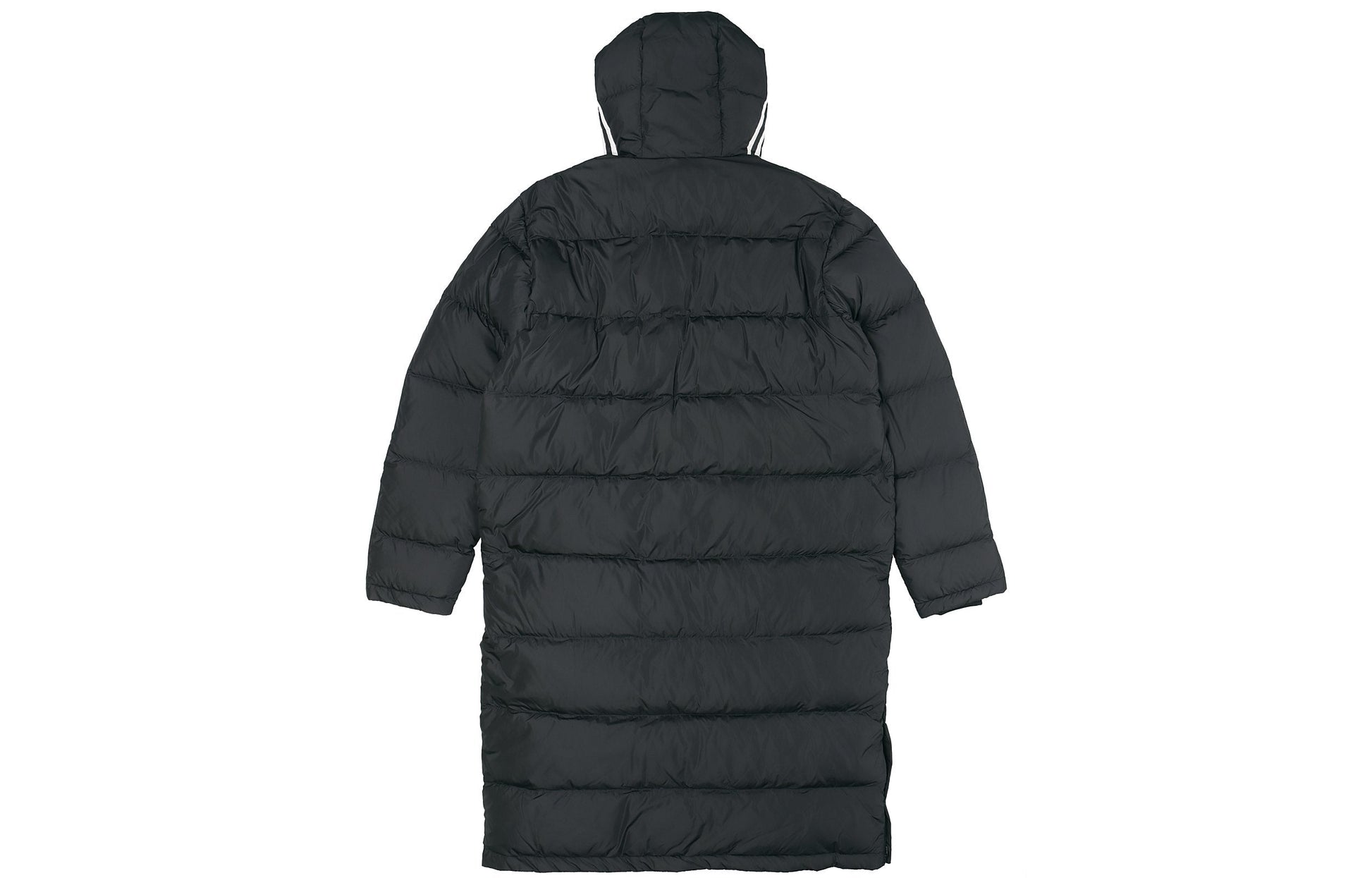 adidas originals Long Down Side Logo Printing mid-length Sports Down Jacket Black HI4658