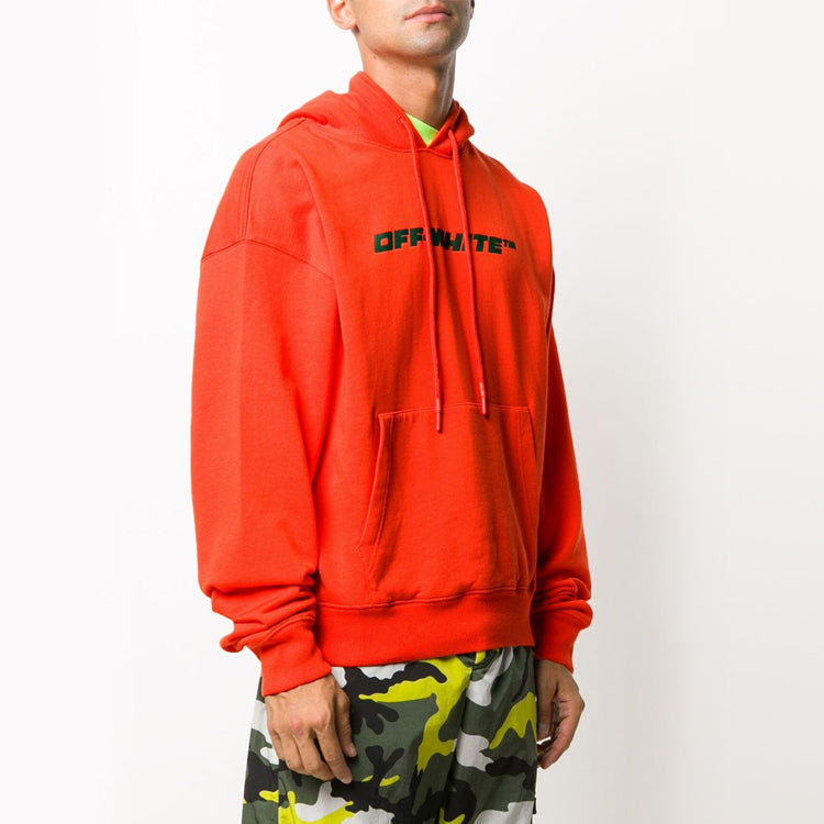 Off-White FW20 Trellis Loose Hooded Pullover Men Orange OMBB037E20FLE0102055