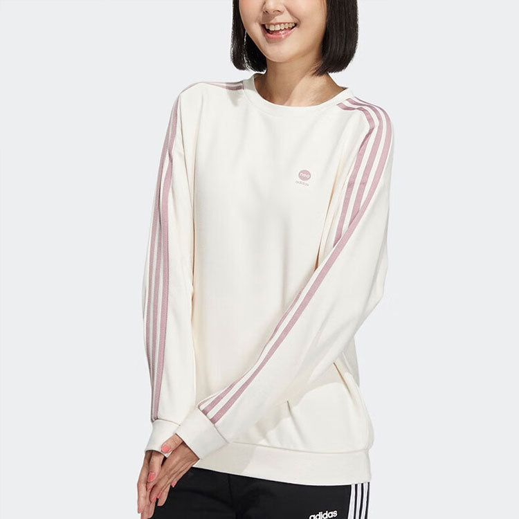 (WMNS) adidas neo 3-stripes sweaters 'White Pink' HM7416