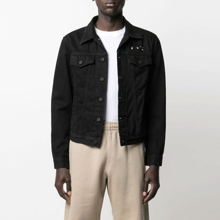 Off-White Men's SS21 Arrows-print Oversized Jeans Black OMYE054S21DEN0011010