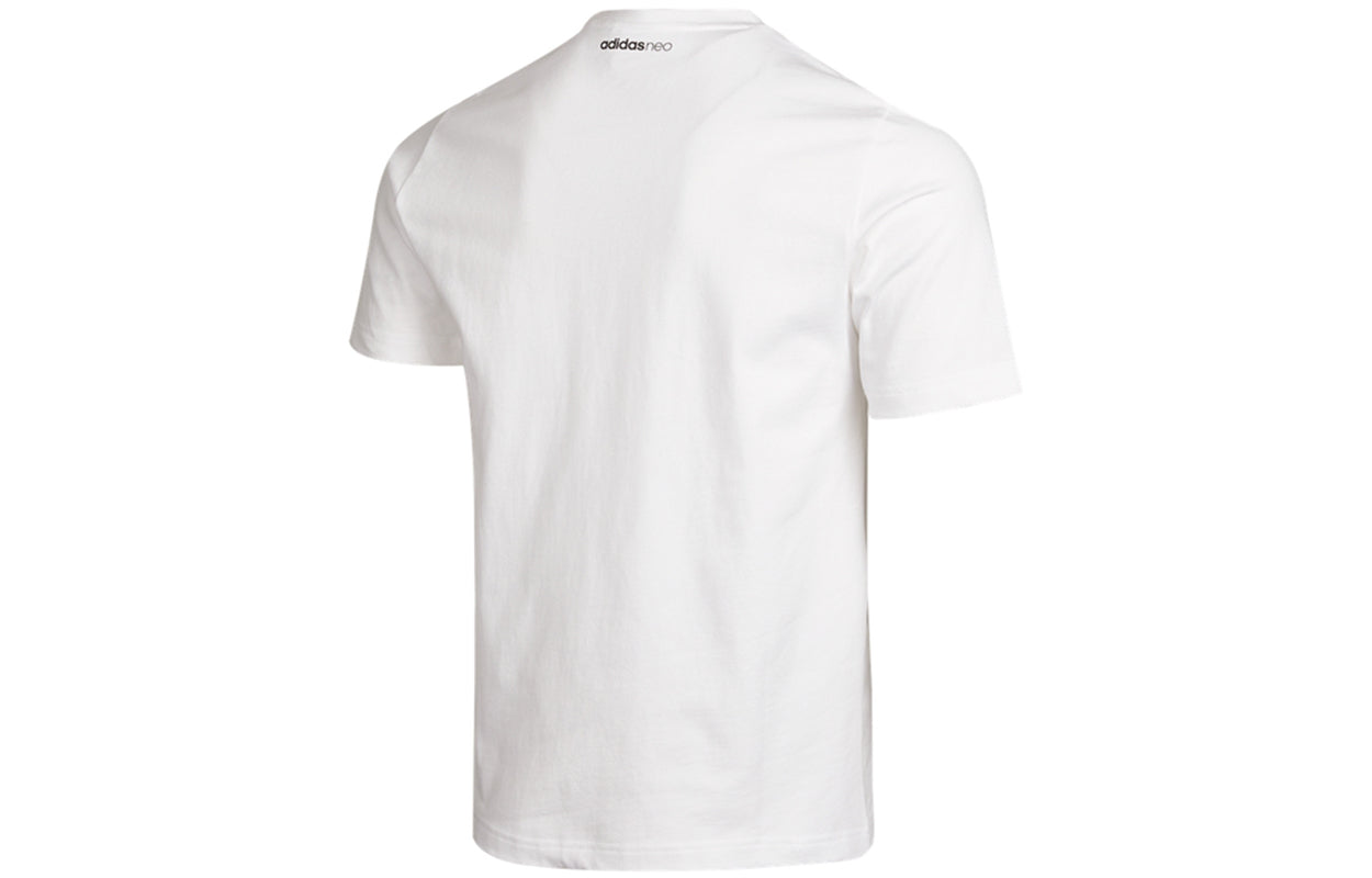 adidas neo Athleisure Casual Sports Round Neck Short Sleeve White GP5677