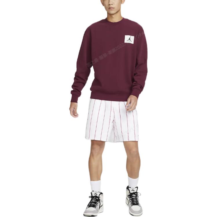 Air Jordan Solid Color Brand Pullover Hoodie Men's Cherry Red FB3910-680