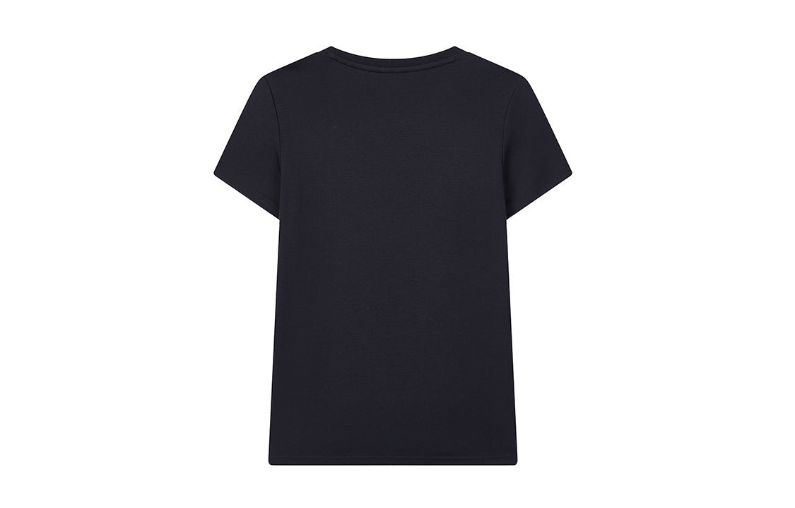 (WMNS) FILA Alphabet Logo Printing Knit Short Sleeve Blue F11W018153F-NV