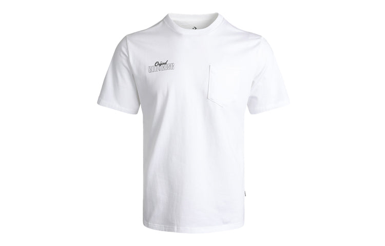 Men's Converse Athleisure Casual Sports Printing Logo Round Neck Short Sleeve White 10021119-A02