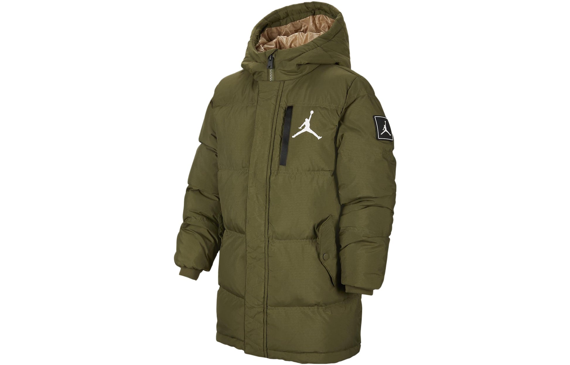 (GS) Air Jordan Midlength Puffer Coat 'Olive Green' FV2740-398
