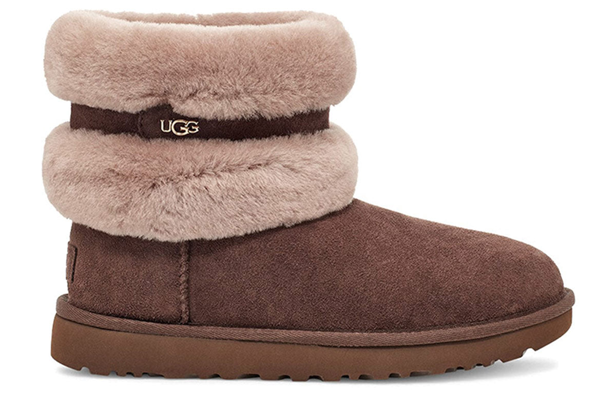 (WMNS) UGG Fluff Mini Belted Snow Boots Brown 1112483-BCAM
