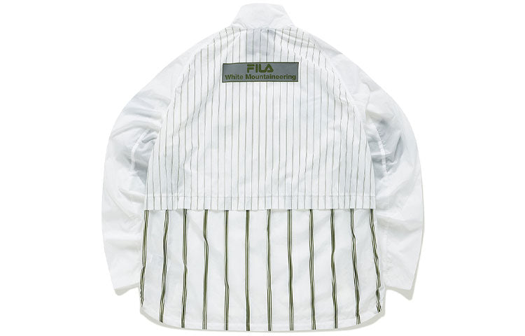 FILA FUSION x White Mountaineering Crossover Casual Sports Contrasting Colors Stripe Jacket T11M137701F-WT