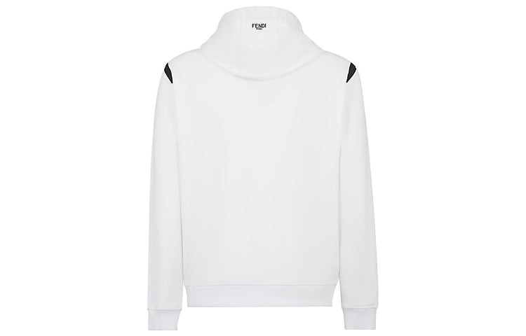 Men's FENDI hooded Knit Sports Jacket White FY0984A2F2F0QA0