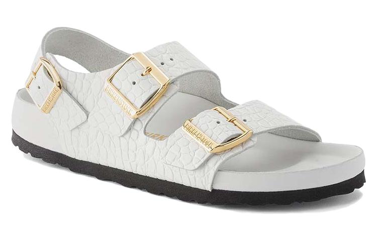(WMNS) Birkenstock Milano Embossed Leather Narrow Fit Sandals 'Emboss white' 1024235