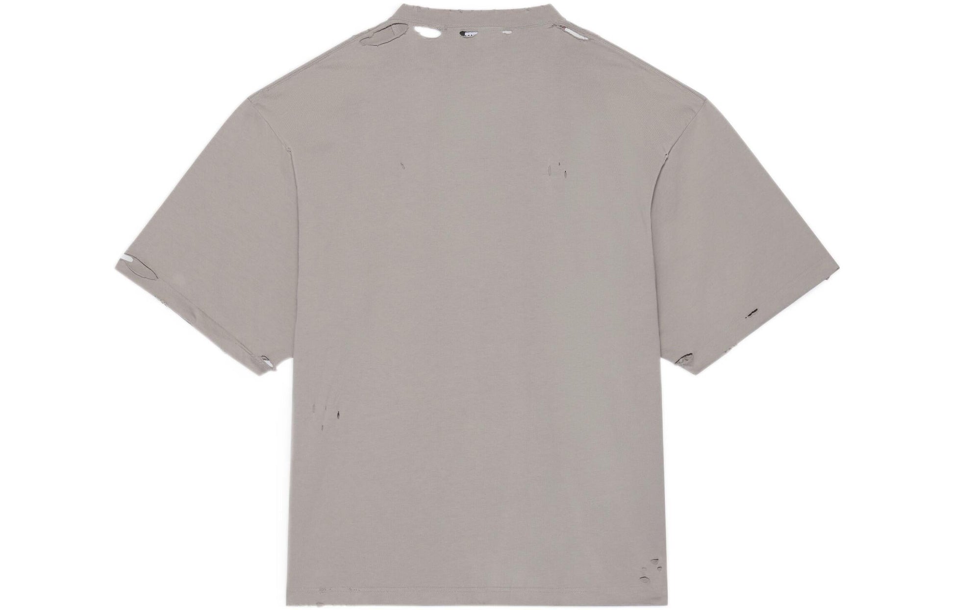 Balenciaga Solid Color Alphabet Printing Hole Round Neck Short Sleeve Unisex Gray 661715TKVD58174