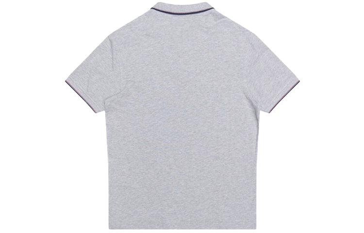 Men's Levis Logo Contrasting Colors Loose Short Sleeve POLO Gray Polo Shirt 85633-0002