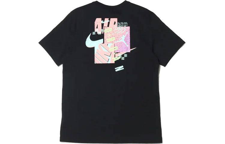 Air Jordan Futura Funny Logo Printing Sports Breathable Short Sleeve Black CZ8391-010