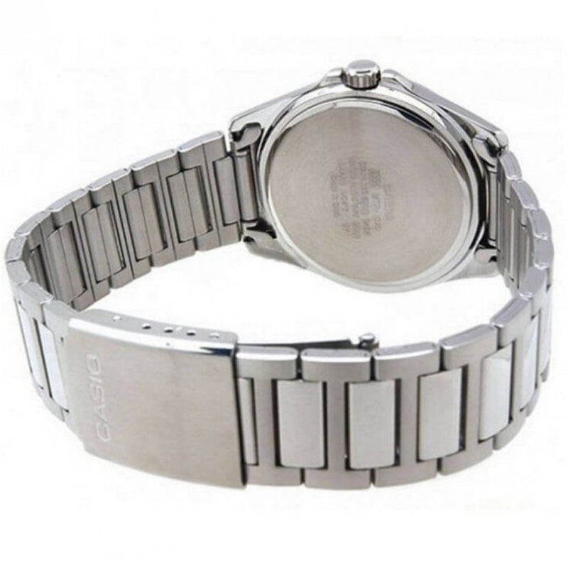 CASIO Waterproof Stainless Steel Strap Quartz Mens SilverBlue Analog MTP-1370D-2A