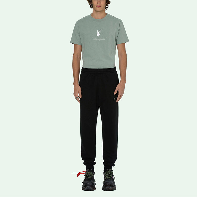 Men's Off-White SS21 Logo Black Sports Pants/Trousers/Joggers OMCH033R21FLE0011001
