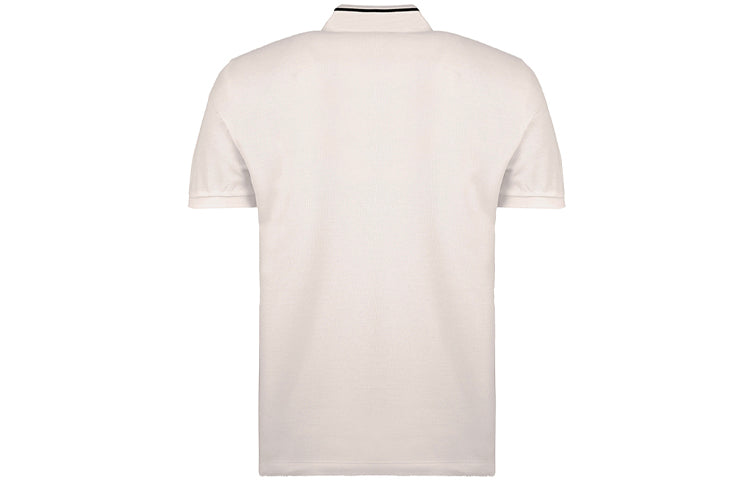 Men's FENDI Stripe Embroidered Loose Casual Short Sleeve Polo Shirt White FAF572AAYDF0QA0