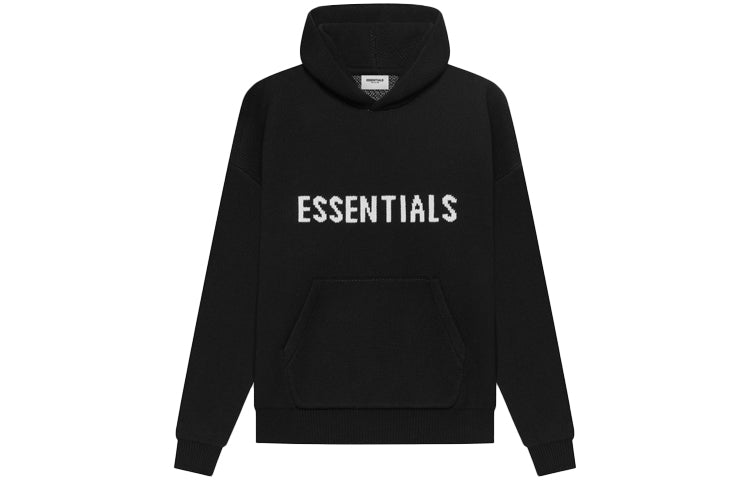 Fear of God Essentials SS21 Knit Logo Hoodie 'Black' FOG-SS21-625