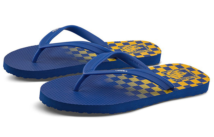 Vans Casual Fashion Unisex Blue Yellow Grid Slippers 'Blue Yellow' VN0A3MTLFBV