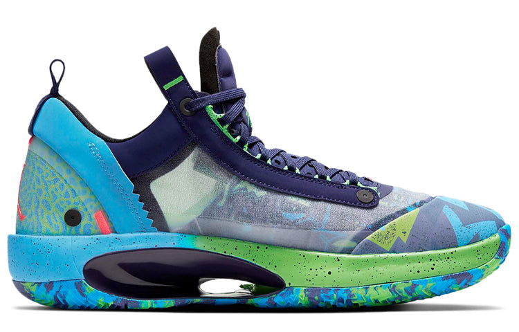 (WMNS) Air Jordan 34 Low PF Regency Purple 'Blue Green' CZ7746-500