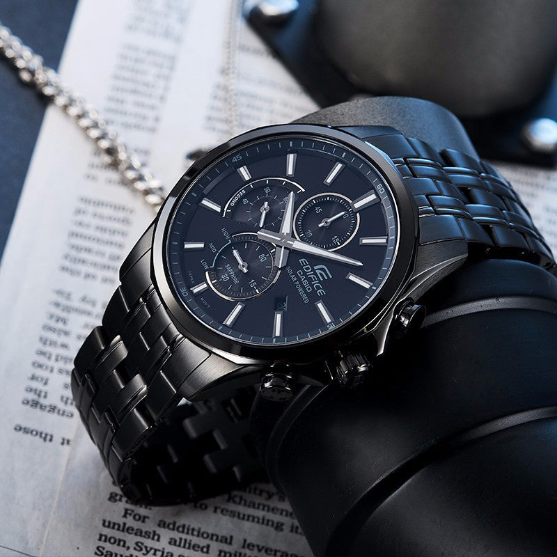 CASIO Waterproof EDIFICE Sapphire Crystal Mens Black Analog EFB-670SBC-1AVUPR