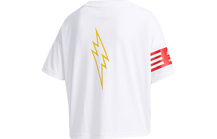 (WMNS) adidas Pokemon Cropped Jersey 'White Red' GN3005
