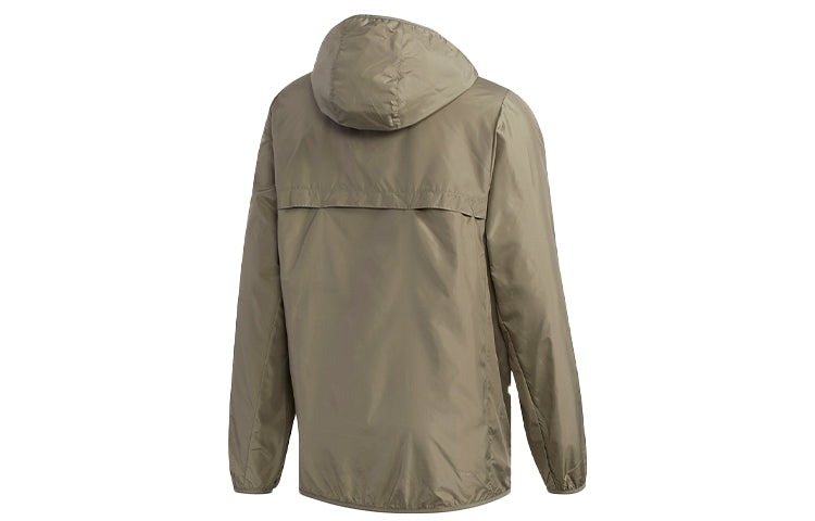 adidas logo Printing Casual hooded track Jacket Green FL0174