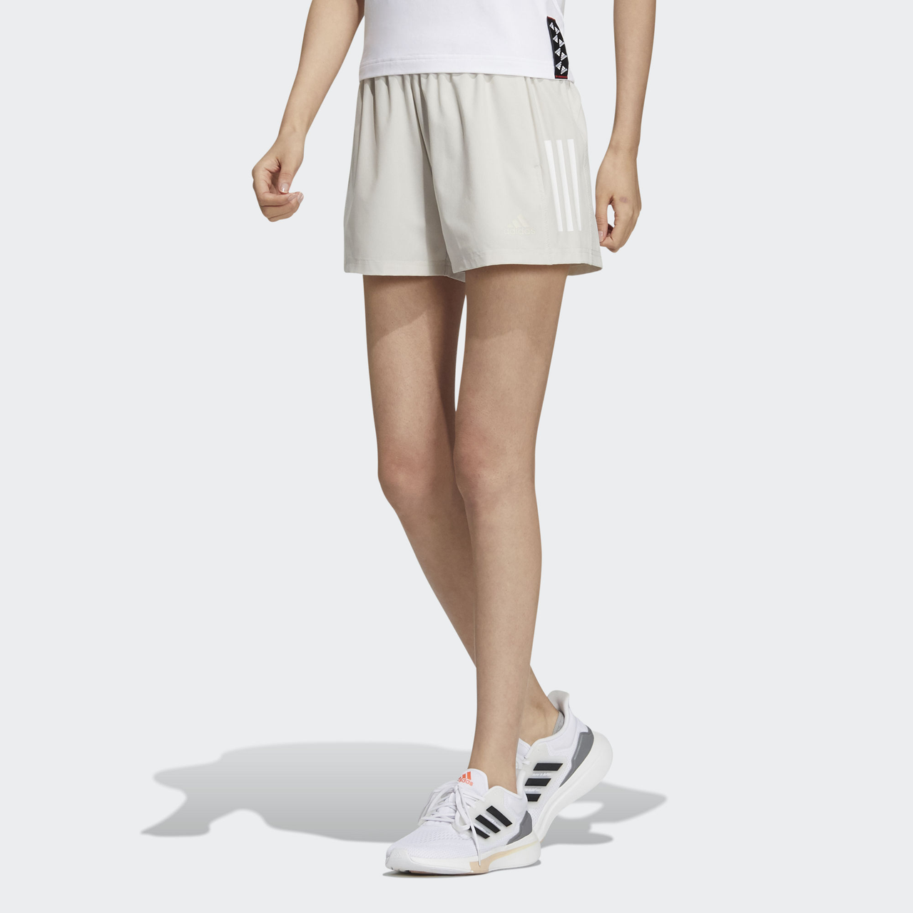 (WMNS) adidas Met Shir Shorts Asia Sizing 'White' HF2468