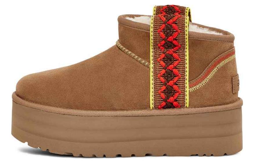 (WMNS) UGG Classic Ultra Mini Braid Plat 'Chestnut' 1138491-CHE