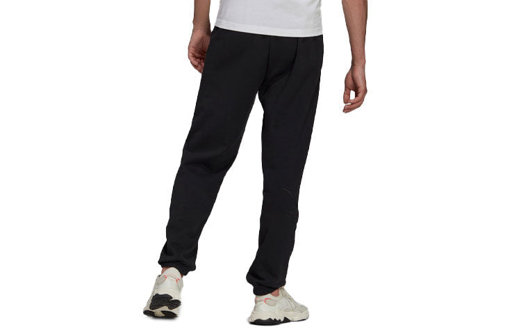 Men's adidas originals Logo Bundle Feet Sports Pants/Trousers/Joggers Black H11451