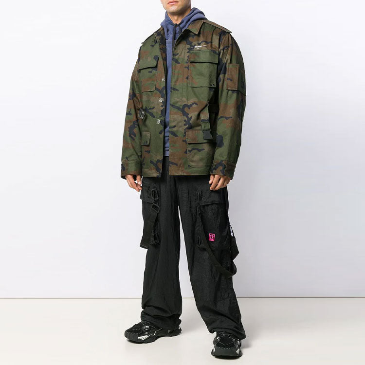 Off-White Embroidered Cargo Long Pants Loose Fit Black OMCF009E19E150221001