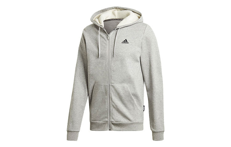 adidas Winter 3-stripes Stay Warm Sports Loose Hooded Jacket Gray GM0903