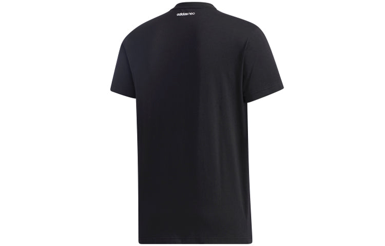 adidas neo M Brlv Tee Printing Pattern Short Sleeve Black GK1516