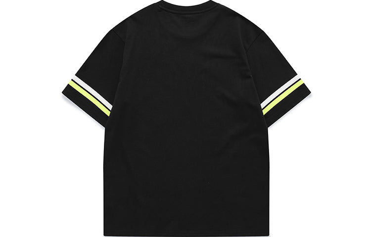Men's FILA FUSION Alphabet Printing Round Neck Short Sleeve Black T11M122110F-BK