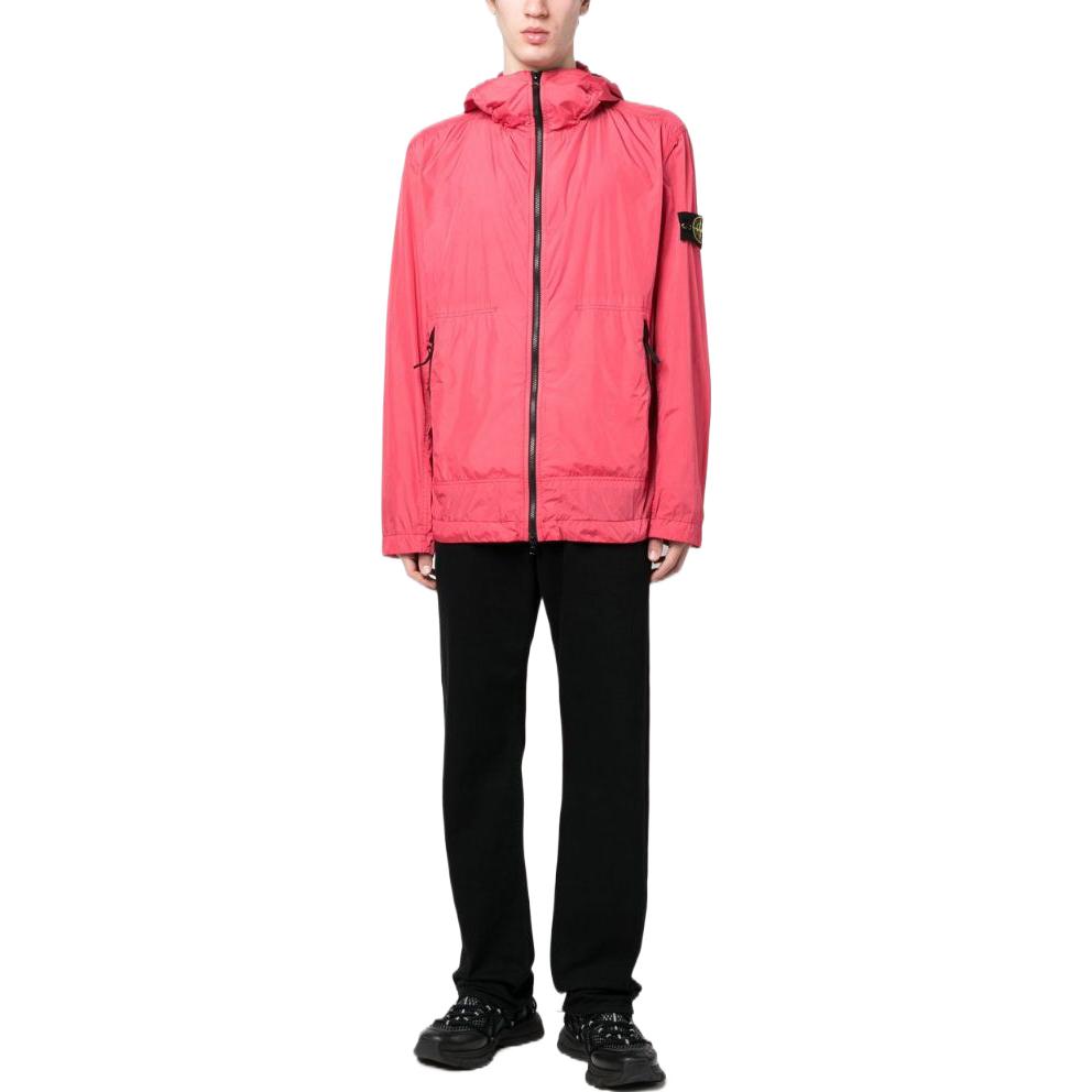 STONE ISLAND Waffen Patch Nylon Hooded Zip-up Jacket 'Pink' 781540522-V0087