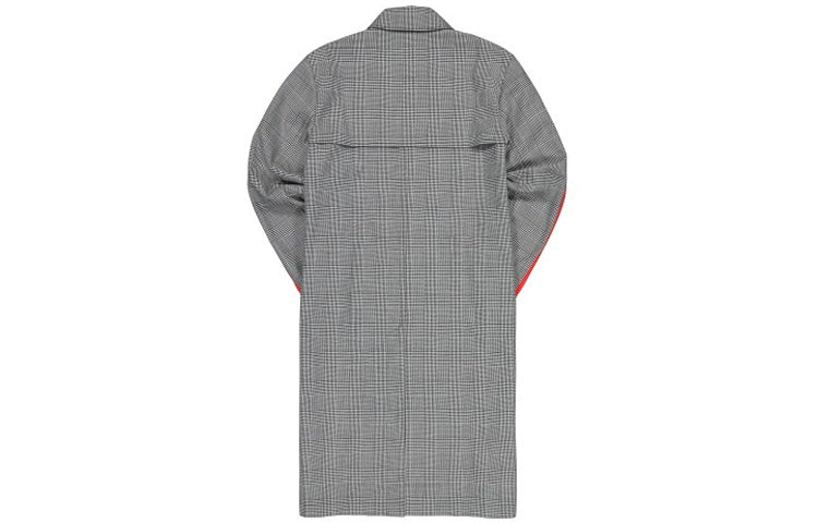 adidas originals x 424 Trench Coat Crossover Gray Plaid Long Windbreaker Gray FS6235