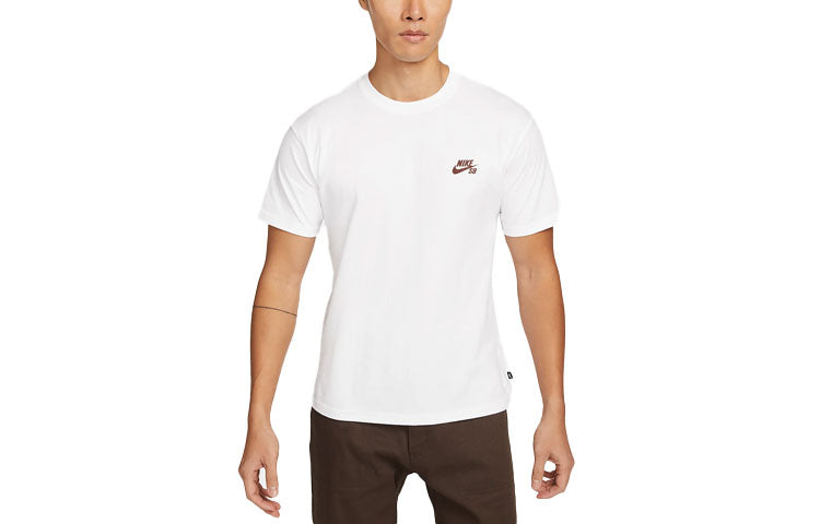 Nike Casual Sports animal Pattern Skateboard Short Sleeve White DQ1849-100