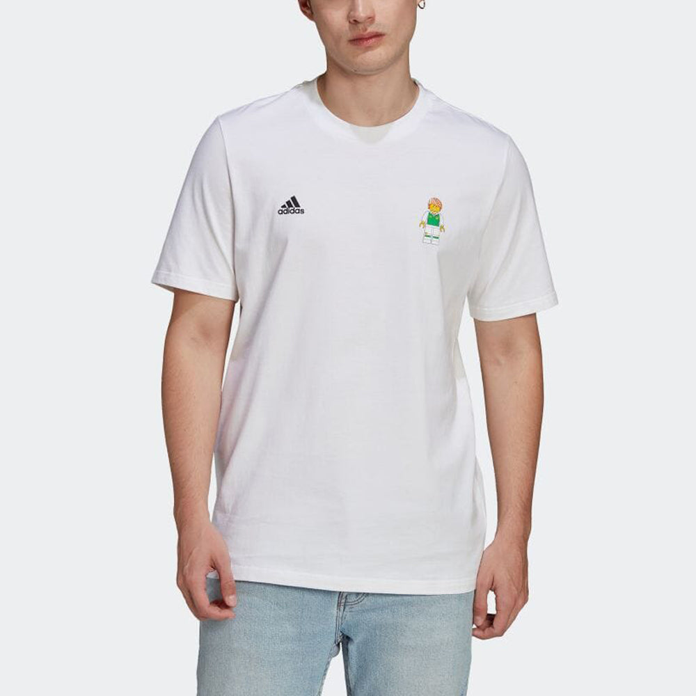 adidas x LEGO Crossover Soccer/Football Printing Round Neck Short Sleeve Japanese version White HA0923