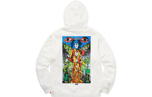 Supreme SS19 Gilbert & George/Supreme LIFE Hooded Sweatshirt WhiteYC SUP-SS19-543